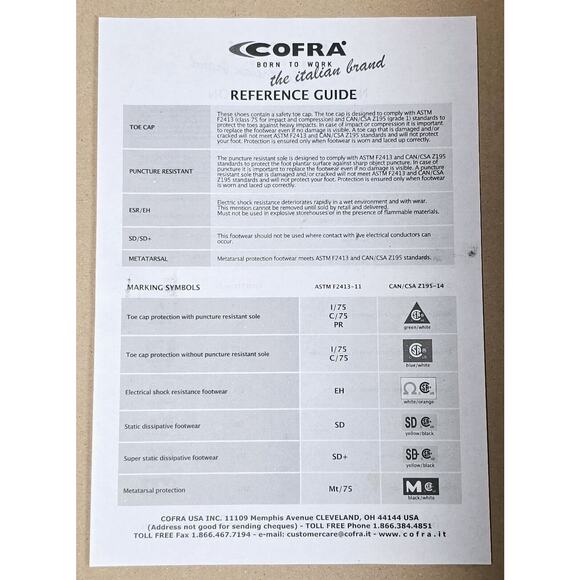 COFRA the Italian Brand Men's Size 8W Waterproof Chase Brown EH PR Work Boots - Picture 6 of 16